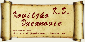 Koviljko Ducanović vizit kartica